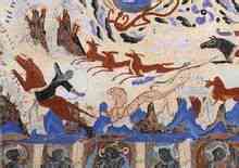 Figura Dunhuang affreschi di caccia